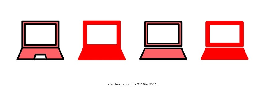 Ilustración del conjunto de iconos de la laptop. símbolo y signo de equipo