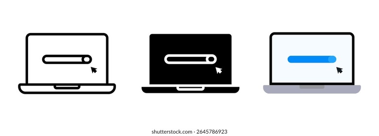 Laptop icon set. for mobile concept and web design on white background. vector illustration