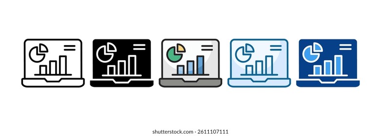 Laptop Icon Set Multiple Style Collection