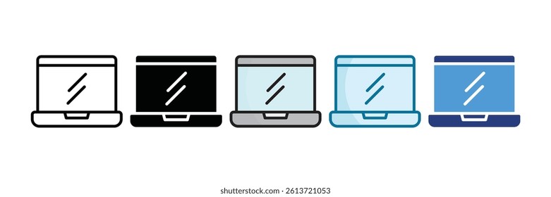 Laptop Icon Set Multiple Style Collection