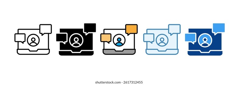Laptop Icon Set Multiple Style Collection