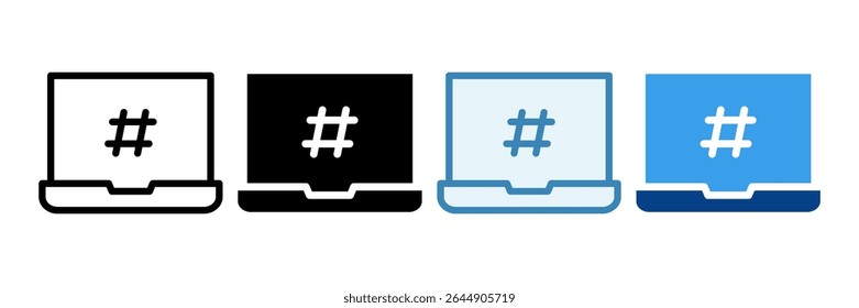 Ícone do Laptop Definir Coleção de Vários Estilos