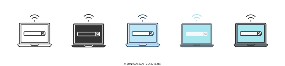 Conjunto de iconos de computadora portátil Colección de estilo múltiple