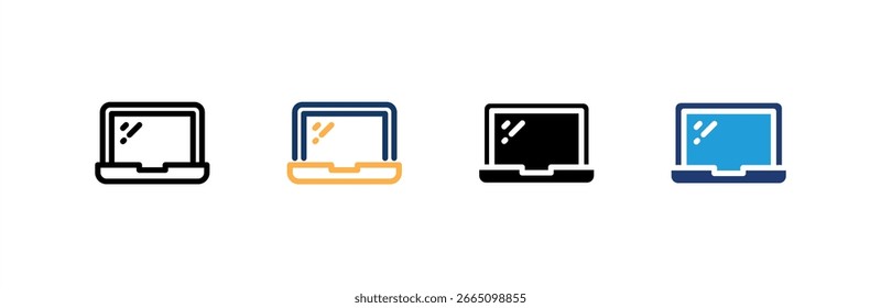 O ícone Laptop define várias coleções de estilos. Ilustração vetorial.