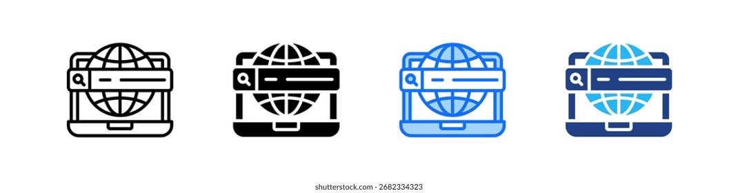 Laptop Icon Set Multiple Style Collection