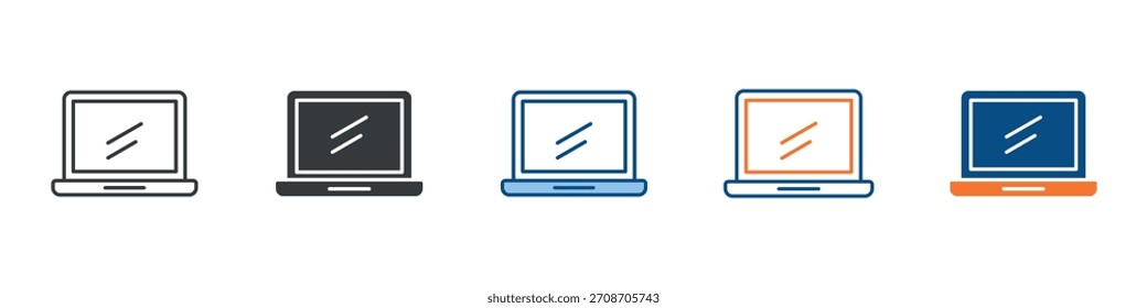 Ícone do Laptop Definir Coleção de Vários Estilos