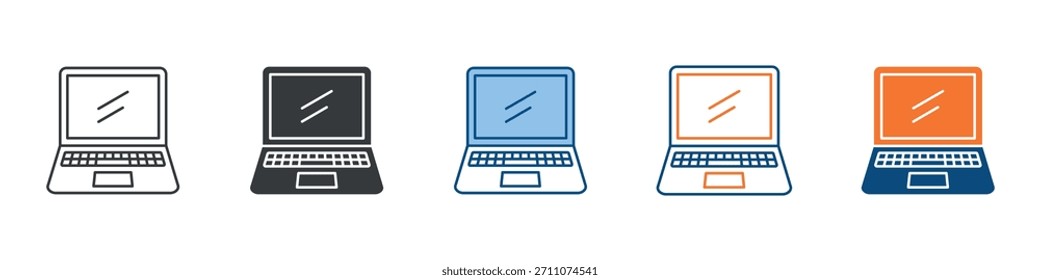 Conjunto de iconos de computadora portátil Colección de estilo múltiple