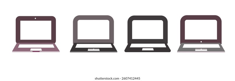 laptop icon set on white background