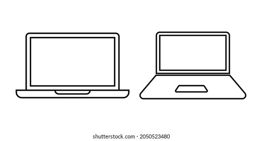 Laptop icon set simple design