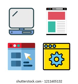 laptop icon set. vector set about browser and computer icons set.