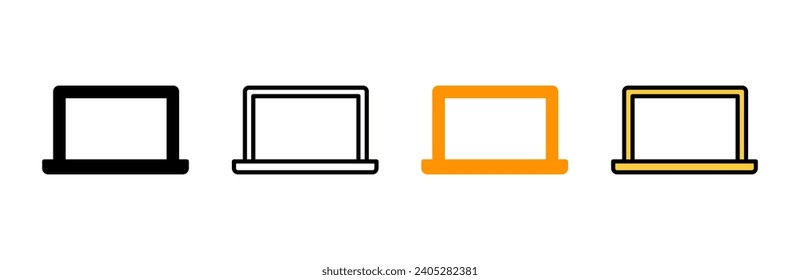 Laptop icon set vector. computer sign and symbol