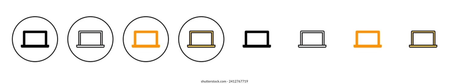 Laptop icon set vector. computer sign and symbol