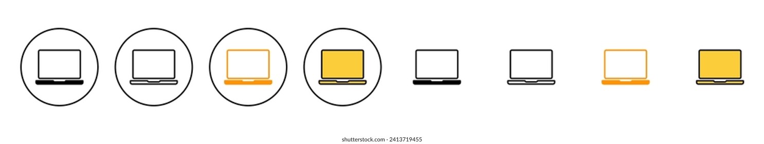 Laptop icon set vector. computer sign and symbol