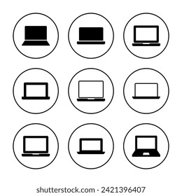 Laptop icon set vector. computer sign and symbol