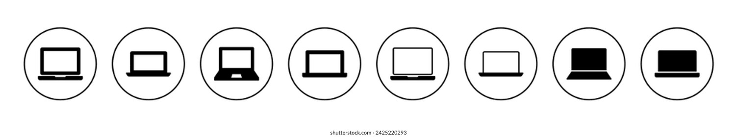 Laptop icon set vector. computer sign and symbol