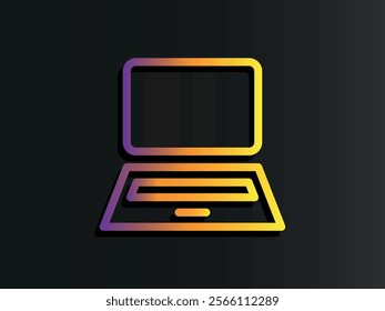 Laptop icon set. Vector illustration.