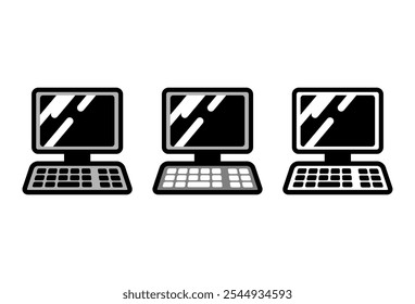 Conjunto de ícones do laptop, ícone do vetor no fundo branco