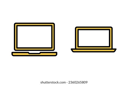 Laptop icon set for web and mobile app. computer sign and symbol
