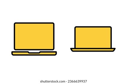 Laptop icon set for web and mobile app. computer sign and symbol
