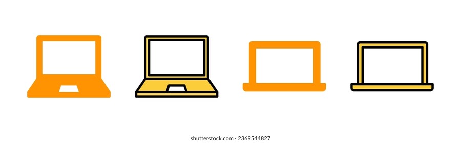 Laptop icon set for web and mobile app. computer sign and symbol