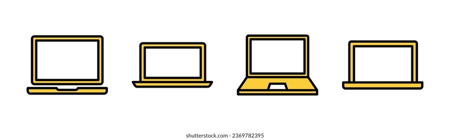 Laptop icon set for web and mobile app. computer sign and symbol