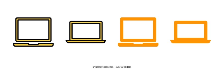 Laptop icon set for web and mobile app. computer sign and symbol