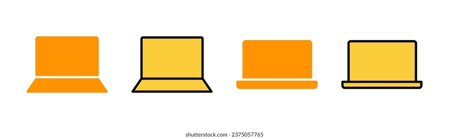 Laptop icon set for web and mobile app. computer sign and symbol
