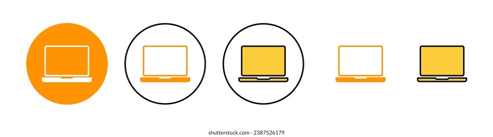 Laptop icon set for web and mobile app. computer sign and symbol