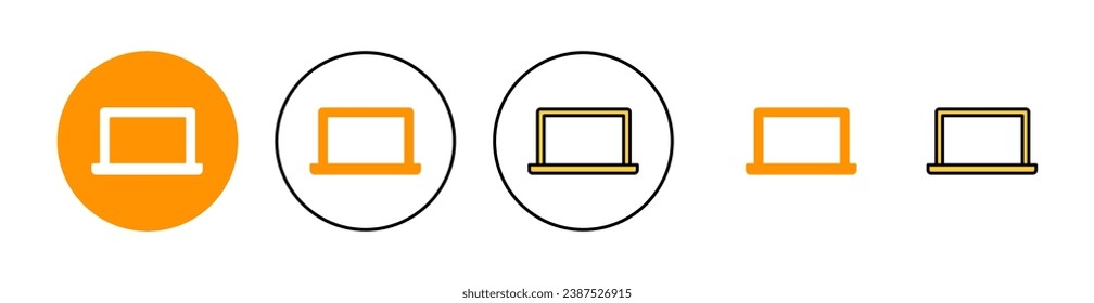 Laptop icon set for web and mobile app. computer sign and symbol