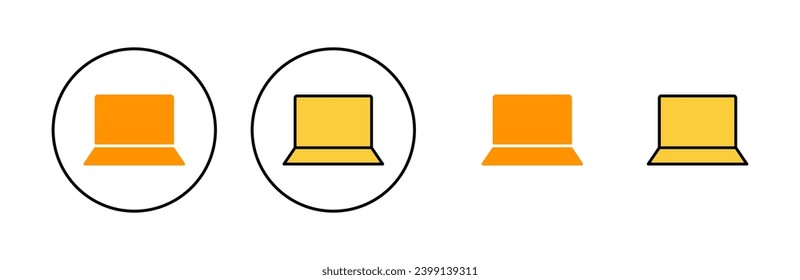 Laptop icon set for web and mobile app. computer sign and symbol