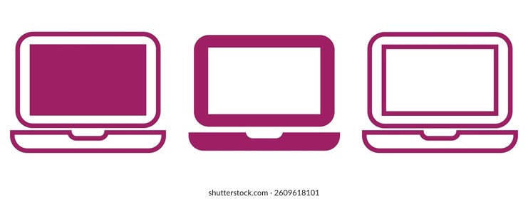 Laptop icon set for web and mobile app. computer sign and symbol