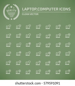 Laptop icon set,clean vector