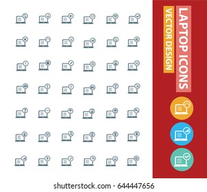 Laptop icon set,clean vector