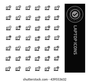 Laptop icon set,vector