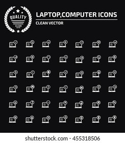 
Laptop icon set,vector