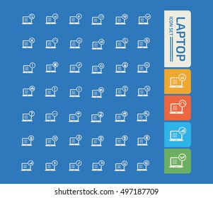 
Laptop icon set,vector
