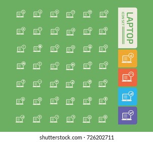 Laptop icon set,vector