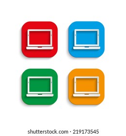 Laptop Icon with shadow