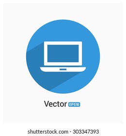 Laptop Icon - Shadow Pictogram Vector illustration