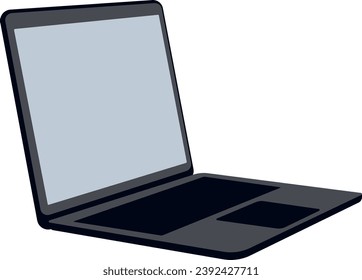 Laptop icon side view. Vector illustration.