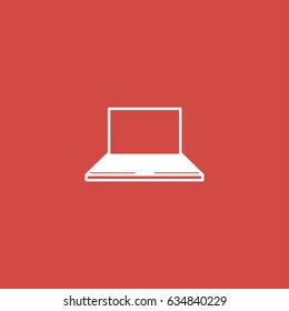 laptop icon. sign design. red background