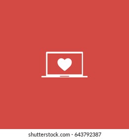 laptop icon. sign design. red background