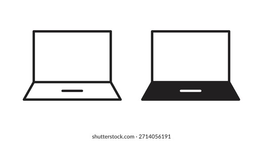 Laptop icon silhouette vector designs. Editable Strokes