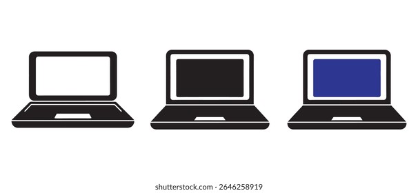 Laptop Icon Silhouette Vector Illustration.