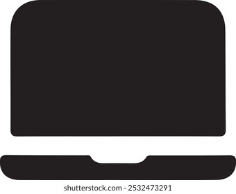Laptop icon silhouette vector style with white background