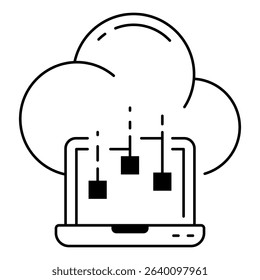 laptop icon, simple design, vector illustration