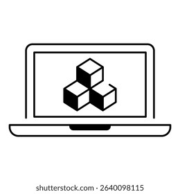 laptop icon, simple design, vector illustration