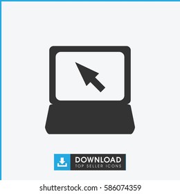 laptop icon. Simple filled laptop icon. On white background.