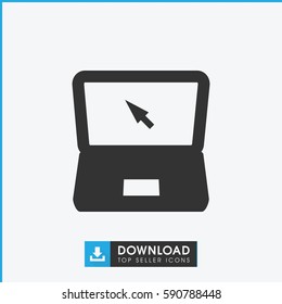 laptop icon. Simple filled laptop icon. On white background.