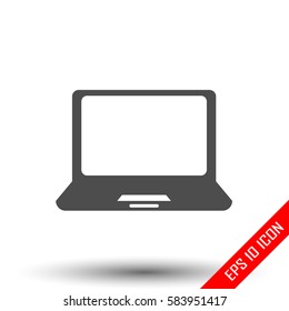 Laptop icon. Simple flat logo of laptop on white background. Vector illustration.